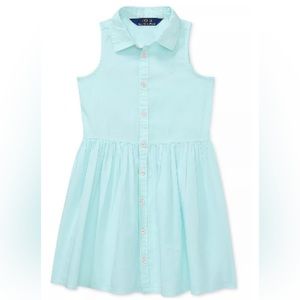Ralph Lauren sleeveless cotton oxford shirtdress in blue